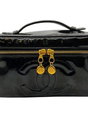 Chanel Black Patent Leather Vanity Case